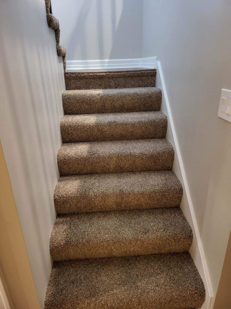 Vacuumed carpeted staircase