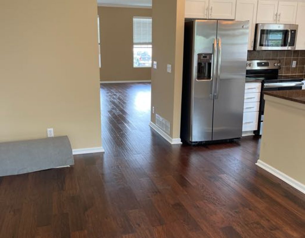 Professional house cleaners vacuuming a living room in Omaha
